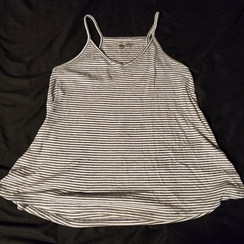 Black and gray striped tank top
